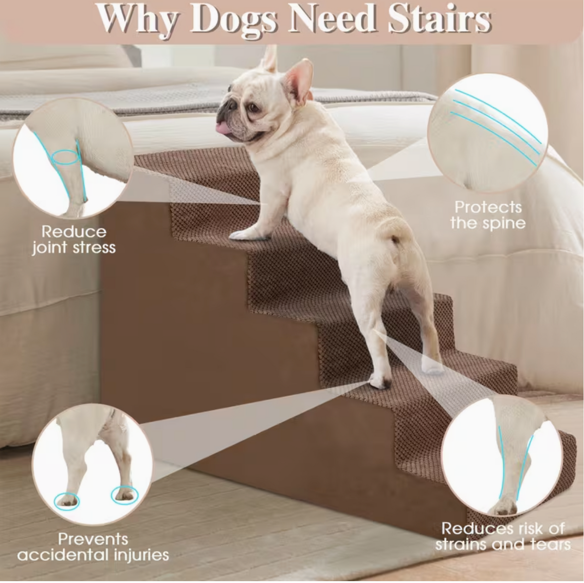 A Polyester Fiber Pet Climbing Ladder with a Support Board,