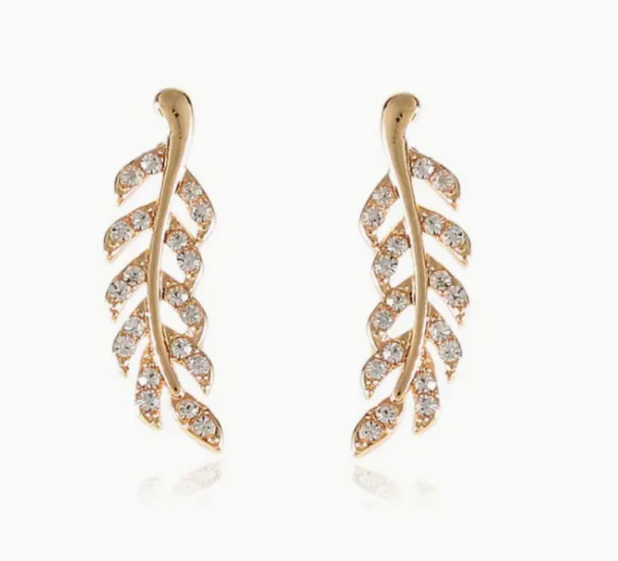 1 Pair Elegant And Sexy Leaf Crawler Earrings
