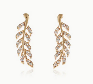 1 Pair Elegant And Sexy Leaf Crawler Earrings