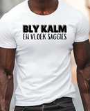 Men'S Funny Afrikaans Print T-Shirt - "Bly Kalm en Vloek Saggies" Humorous Design, Casual Crew Neck Short Sleeve Tee