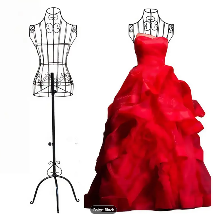 Adjustable Full-Body Metal Dress Mannequin Stand | Ningqin Garment Display