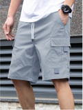 Manfinity Homme Men's Ins Fashion Street Drawstring Work Shorts, Men's Street Shorts, Cool And Fashionable, Suitable For Daily Wear, Going Out, Meeting Friends, Going To School, Party. Can Be Used As A Gift For Boyfriends, Sons
