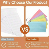 Index Cards, 3PCS/150 Sheets Colored Flash Cards With Rings, 3x5 Inches Note Cards, Lined Notecards Ruled
