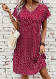EMERY ROSE Heart Print Batwing Sleeve Dress