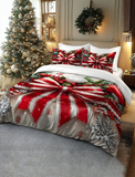 2/3pcs Christmas Bedding Set, Soft & Comfortable Duvet Cover Set With Digital Printing Of Santa Claus, Sleigh, Snowman, Bell, Reindeer, Pine Tree, Suitable For Bedroom, Guest Room, Dorm, Hotel