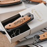 Customized Folding Knife With Gift Box, Folding Knife Gift For Men, Personalized Folding Knife For Valentine's Day, Father's Day, Christmas, Thanksgiving, Groomsman Gift Recommendation, Unique Customized Folding Knife