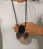 1pc Retro Geometric Resin Pendant Necklace