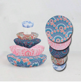 Reusable In 5 Size Stretch Cloth Fabric Elastic Food Storage Bowl Covers