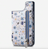 1pc Floral Painted Phone Case With Card Slot