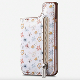 1pc Floral Painted Phone Case With Card Slot