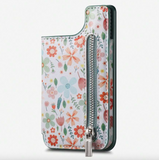 1pc Floral Painted Phone Case With Card Slot