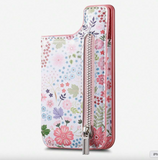 1pc Floral Painted Phone Case With Card Slot