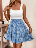 Frenchy Summer Vacation Ladies' Floral Pattern  Waist-Cinching Dress