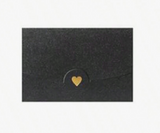 10pcs/Pack Mini Greeting Card Envelopes, Gold Foil Heart Shiny Paper Envelopes Back To School