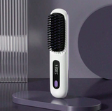 Women's Wireless Hair Straightener Brush - Portable USB Rechargeable Hair Straightening Brush