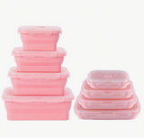 4pcs/Set 350/500/800/1200ml Creative Silicone Collapsible Bento Boxes, Macaron Colors Outdoor Travel Picnic Thermal Lunch Box, Kitchen Foldable Container Set