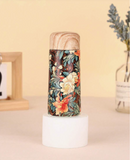316 Stainless Steel Retro Floral Insulated Tumbler, 180ml Mini Portable Capacity, Wooden Lid   Artistic Floral Body, Long-Lasting Thermal Insulation, Making Every Beverage Sip Elegant Like In A Garden