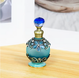 25Ml Glass Spherical Bottle with Cat'S Eye Stone Drop-Inlay Jewelry Perfume Essential Oil Compartmentalized Bottle, a Tabletop Decorative Item, Can Be Opened for Filling And Reused, Sturdy And Durable, Easy to Carry (Empty Bottle Solely)