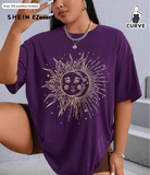 Solavibe Plus Size Pattern Printed Round Neck T-Shirt
