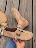 New European & American Imported Soft-Bottom Flat Heel Loafer Shoes, Comfortable & Versatile Slip-On Casual Granny Shoes For Moms