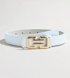 Fashionable Women's PU Leather Belt With Shiny Buckle