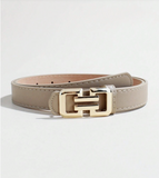 Fashionable Women's PU Leather Belt With Shiny Buckle