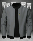Manfinity Homme Men's Autumn Contrast Color Zipper Collar Casual Baseball Jacket
