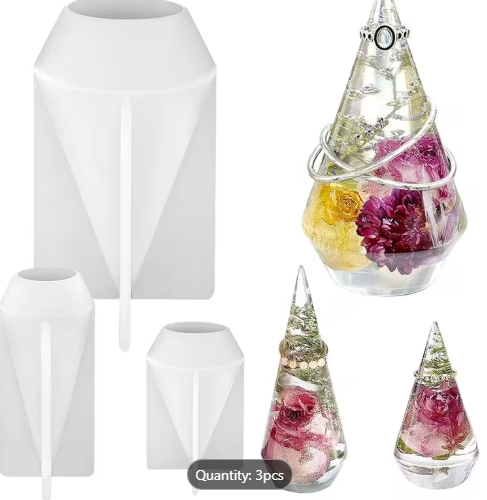 3pcs Cone Mold for Resin, Large Bracelet Holder/Ring Holder Mold Cone Silicone Molds Holder for Epoxy Resin, Pyramid Molds for Ring Stand, Jewelry Display, Wedding Gift