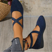 Women's Criss-Cross Elastic Band Pointed Toe Comfortable Casual Versatile Wedge Shoes