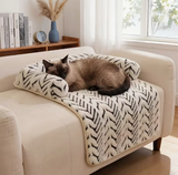 Dog Cat Couch Bed, Plush Pet Sofa Bed with Bolster, Non-Slip Furniture Protector Cover for Indoor Cats Small Dogs