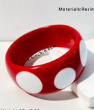 1pc Oversized Red Fashionable Bracelet, Suitable For Women's Daily Wear And Gift (Size Deviation 3mm/0.11 Is Normal)