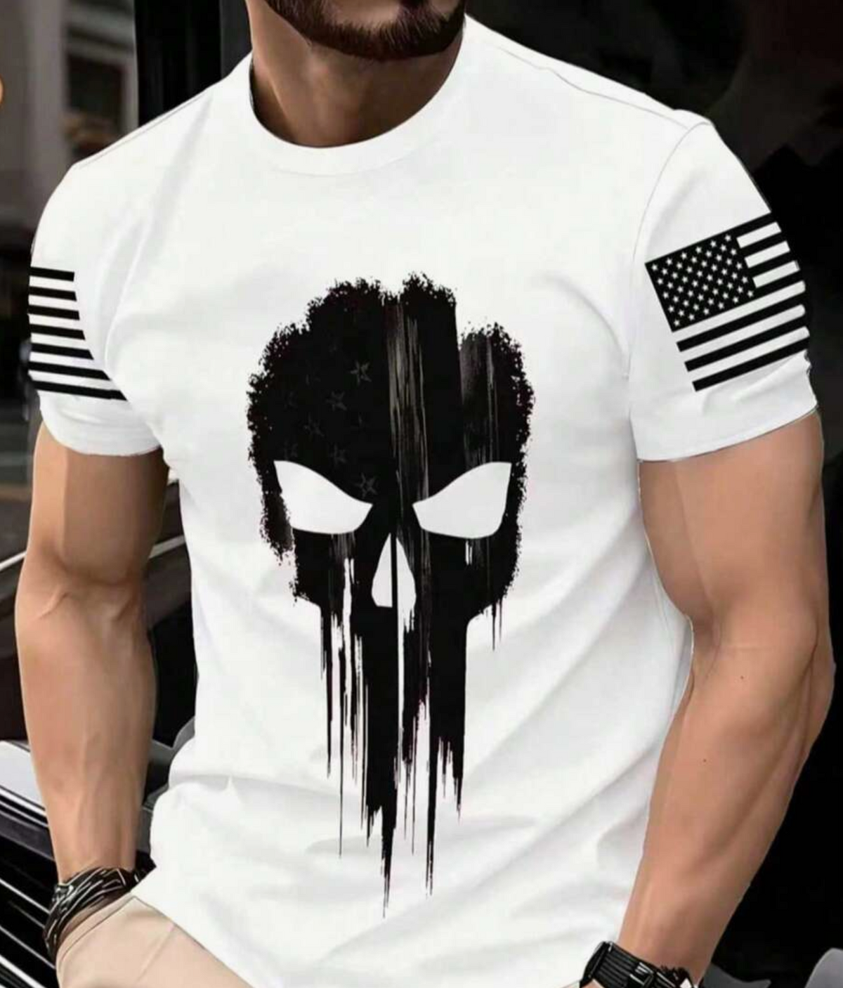 Men's Casual Round Neck T-Shirt, Made Of Polyester Knit Fabric With Certain Elasticity,