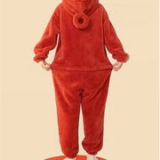 Unisex 1pc Halloween Cartoon Plush Onesie, Party Holiday Costume, Animal-Shaped Loungewear, Home Sleep Party Outfit