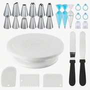 76pcs Stainless Steel Icing Nozzles Cake Turntable Set