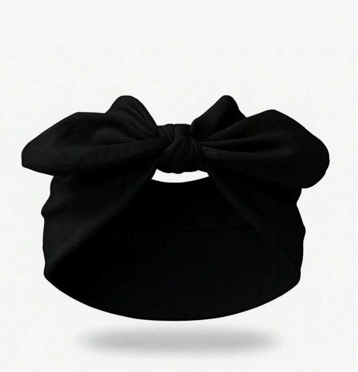 1Pcs Black Big Bow Knot Turban Headband, Heart Polka Dot Paisley Print Elastic Wide Hair Wrap