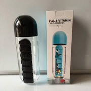 1pc 2-In-1 7-Day Pill Organizer Water Bottle, Leak-Proof Sealed Water Bottle With Weekly Pill Box