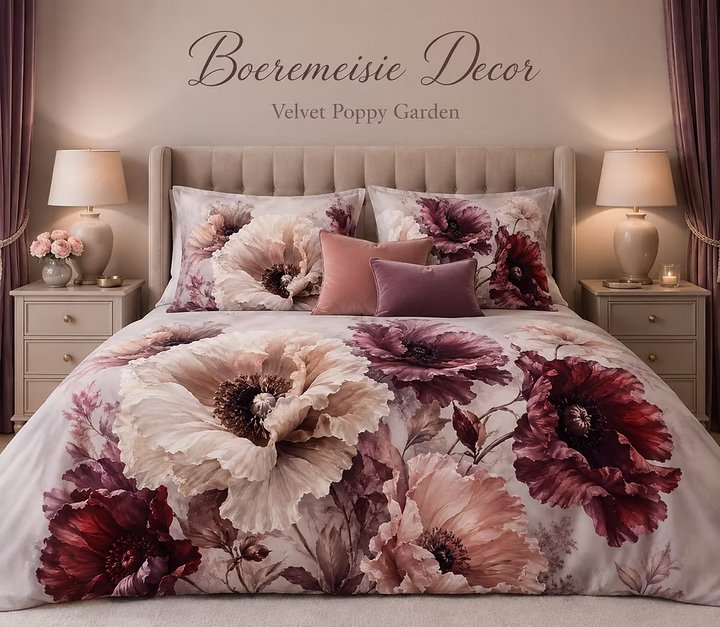 Velvet Poppy Garden - Duvet set