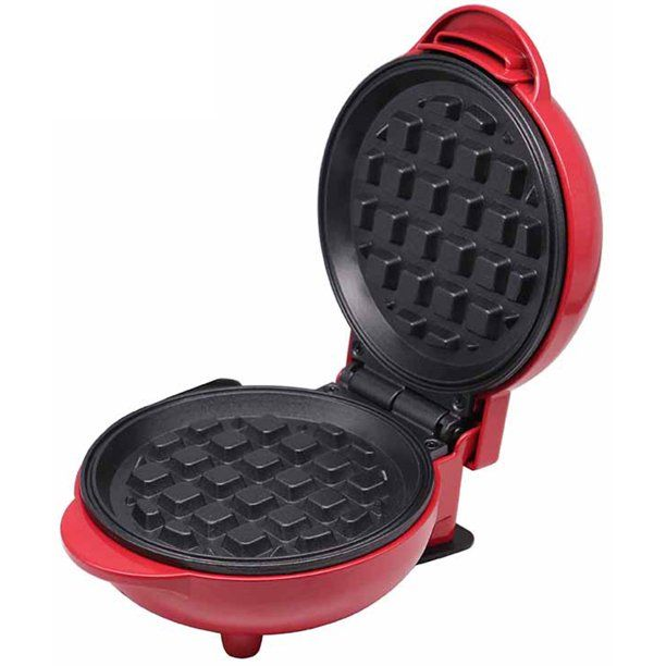 350W Non-Stick Mini Waffle Maker - Red