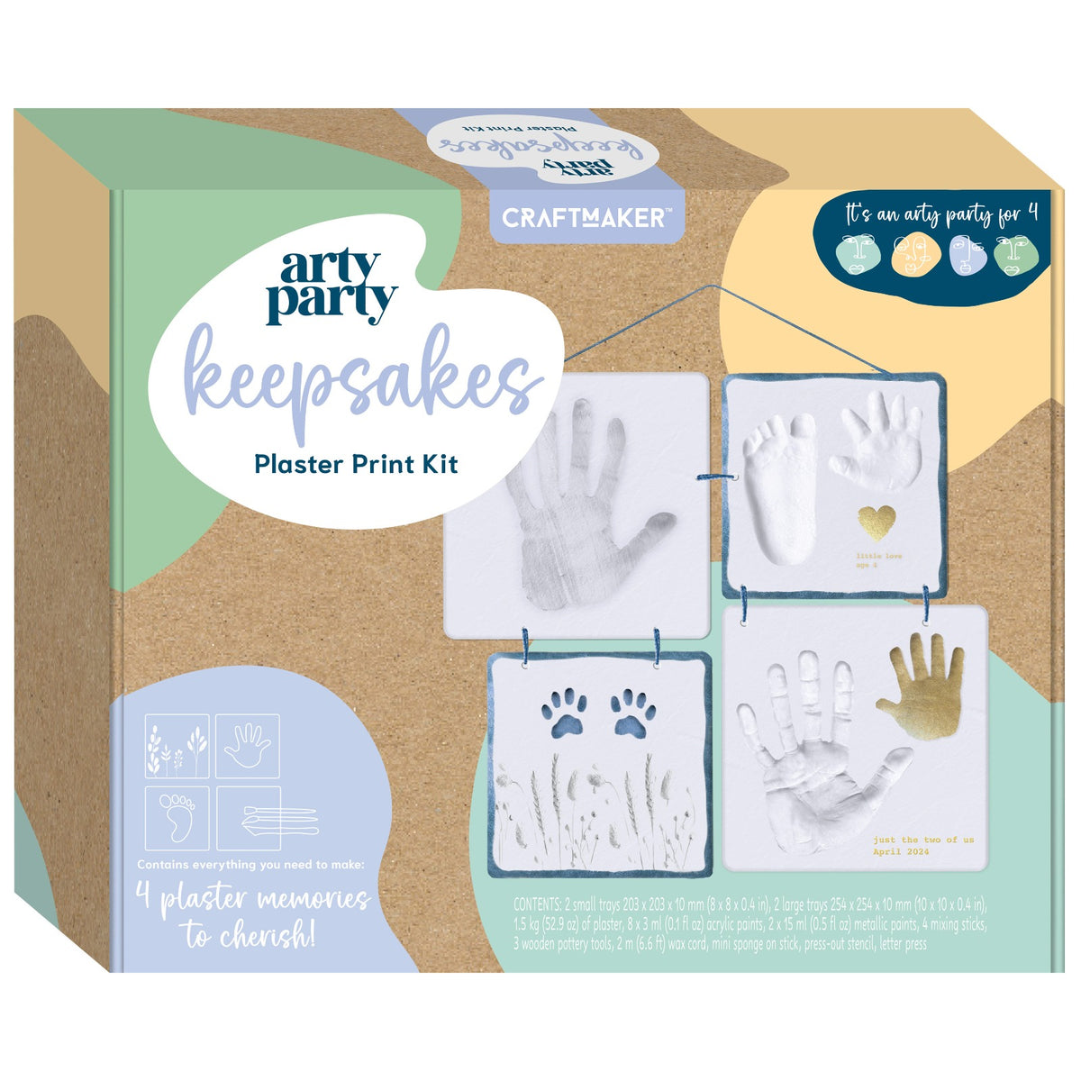 Arty Party Keepsakes Plaster Print Kit