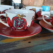 Printed Tea Cup & Saucer Set