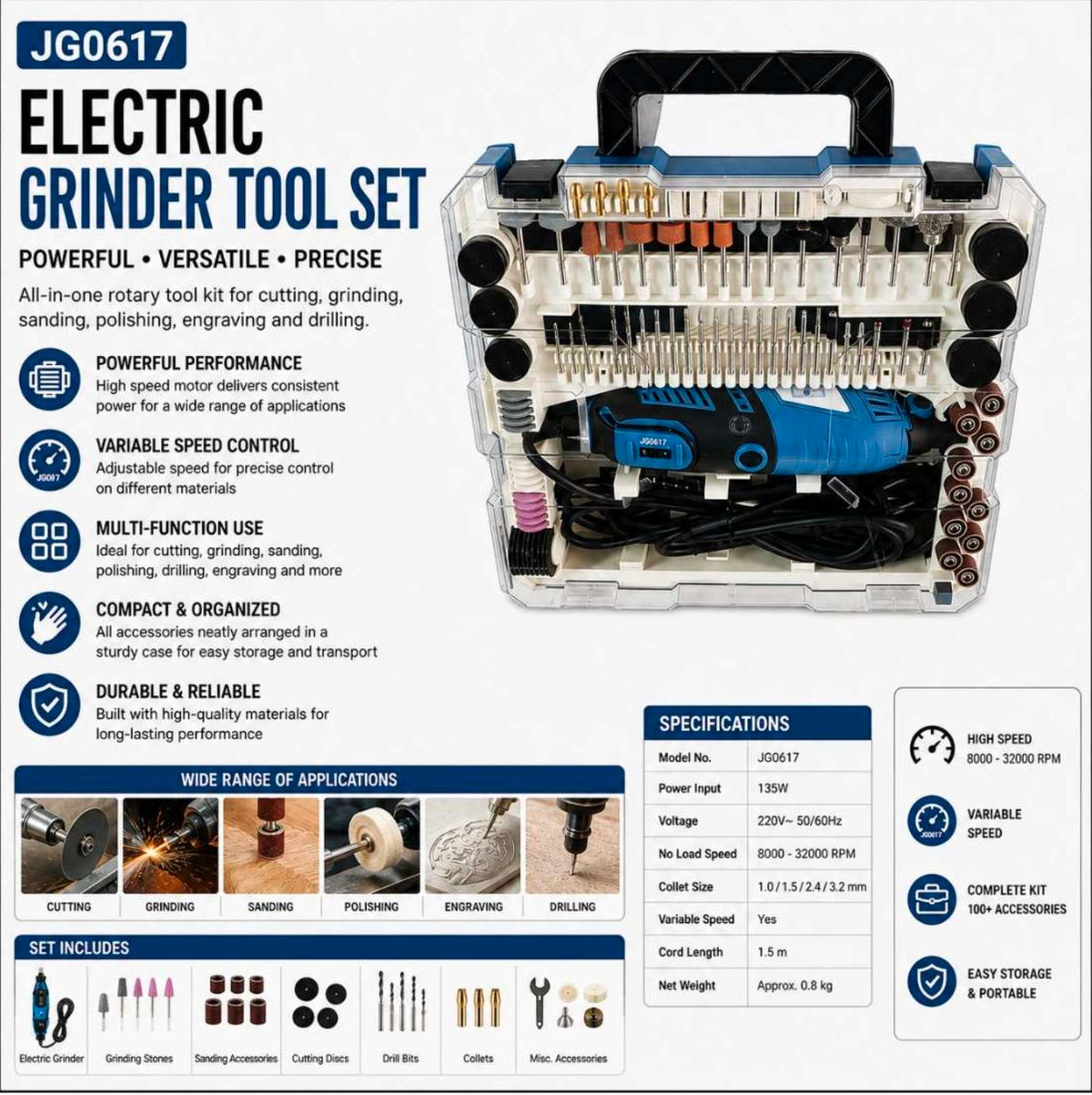 Electric Grinder Tool Set