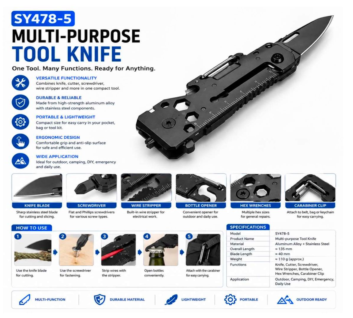 Multipurpose Tool Knife SY47-5