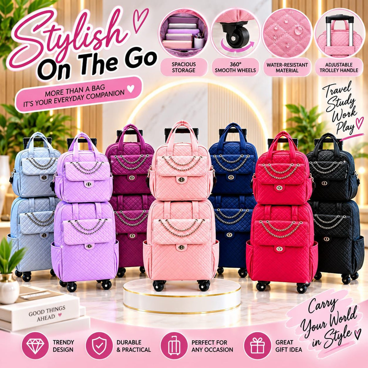 2PC Stylish Luggage Bag Set