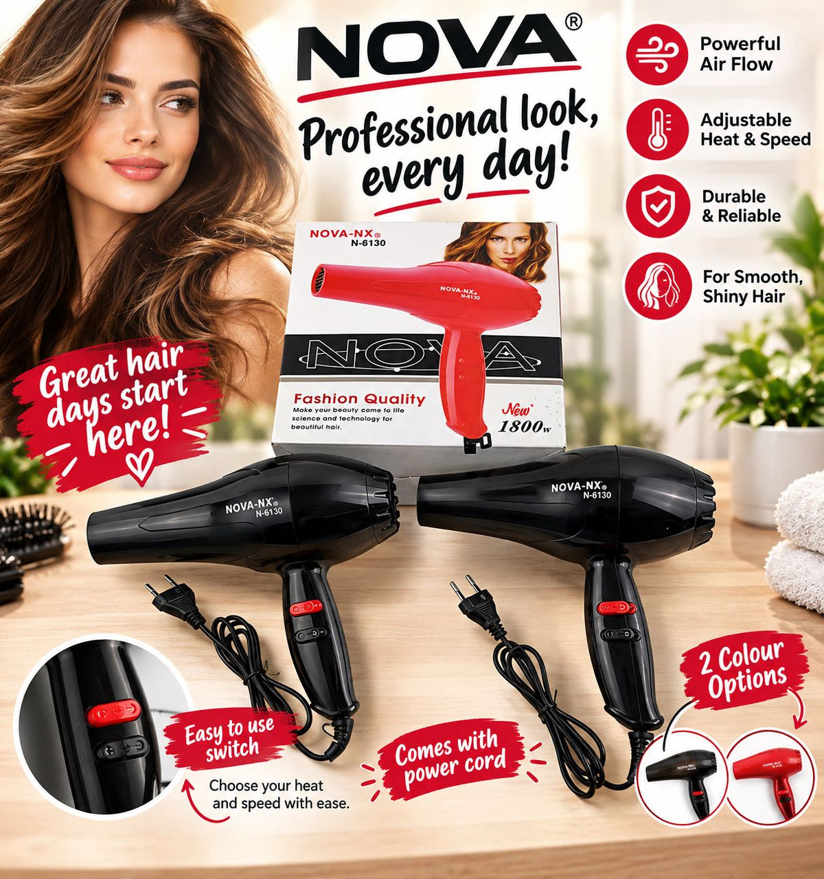 1800W Hairdryer