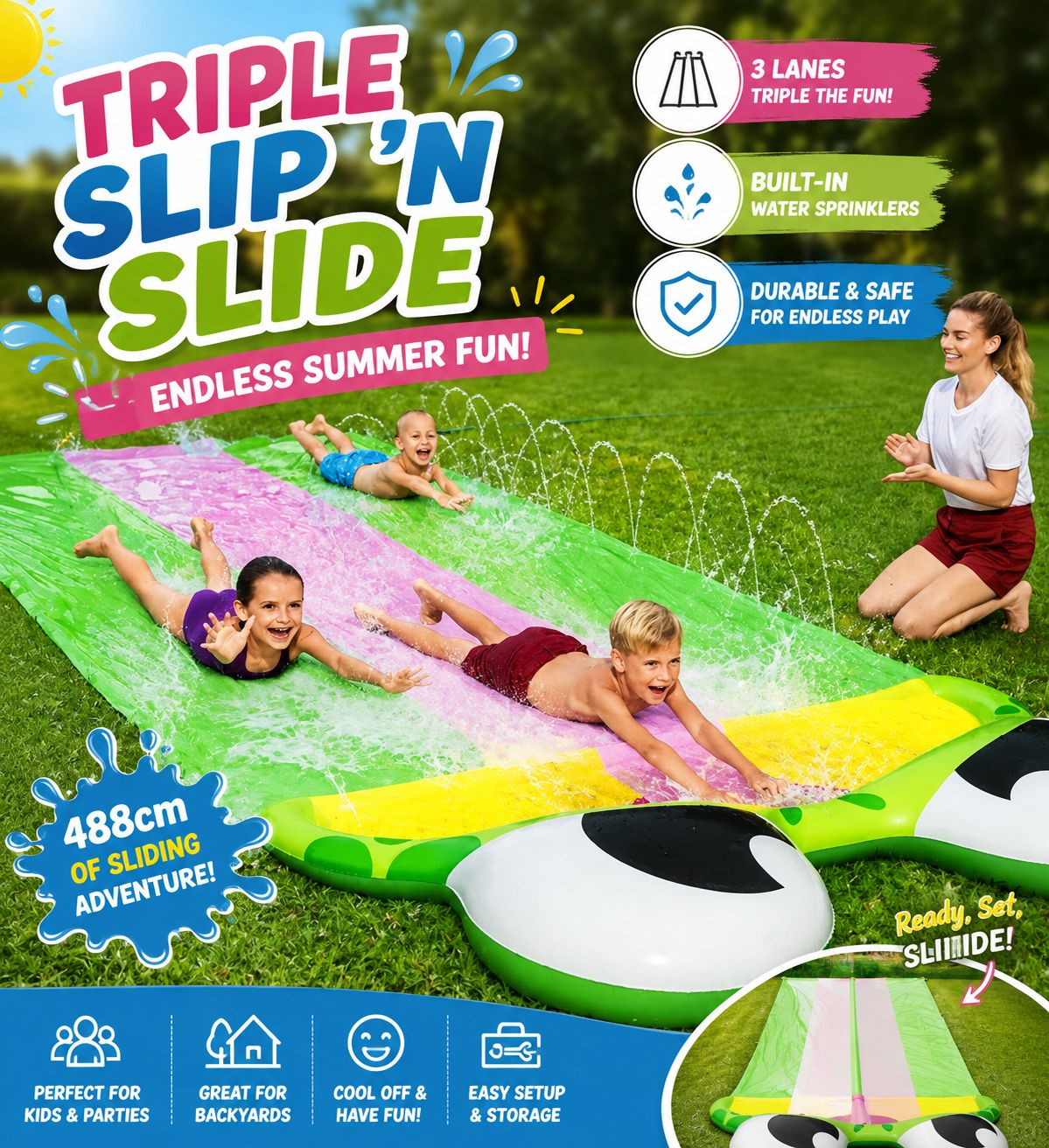 5m Triple Slip n Slide