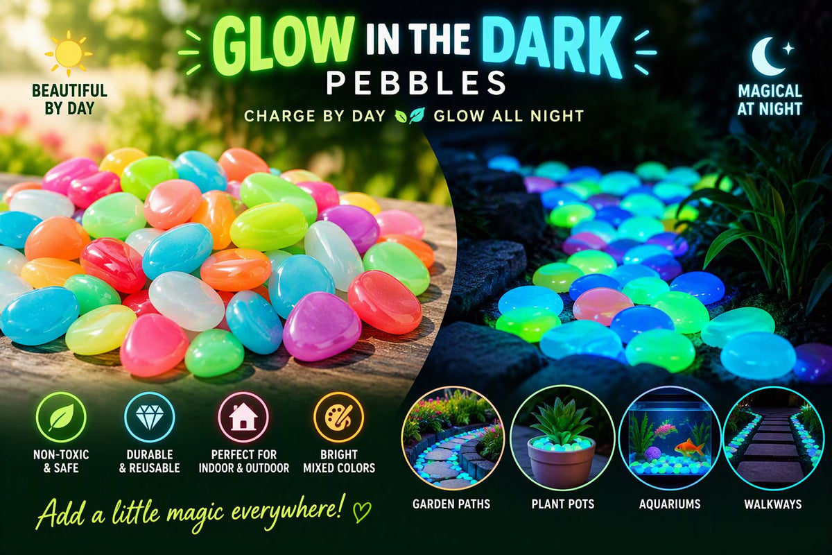 200PCS Glow in the Dark Pebbles