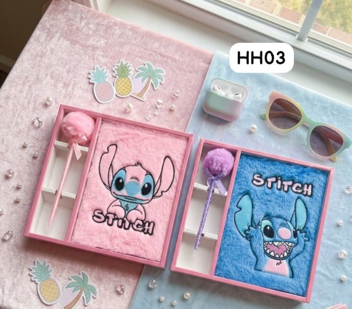 Stitch Fluffy Notebook Set