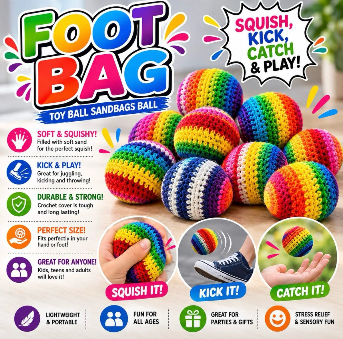 Foot Bags - Set of 6