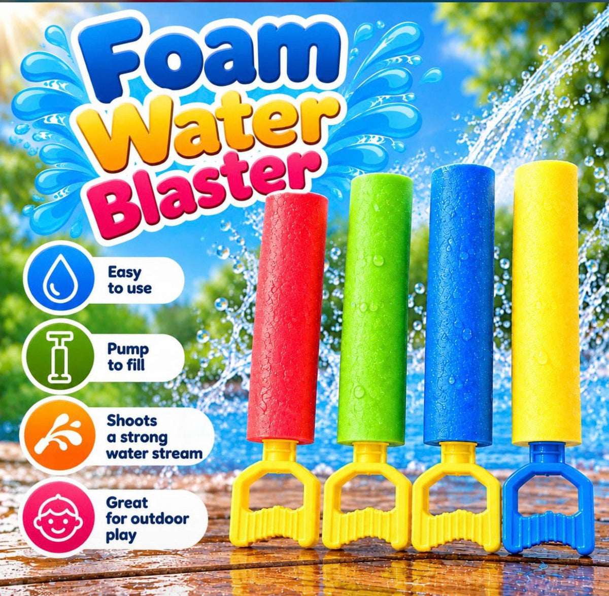 Foam Water Blaster - Set of 4