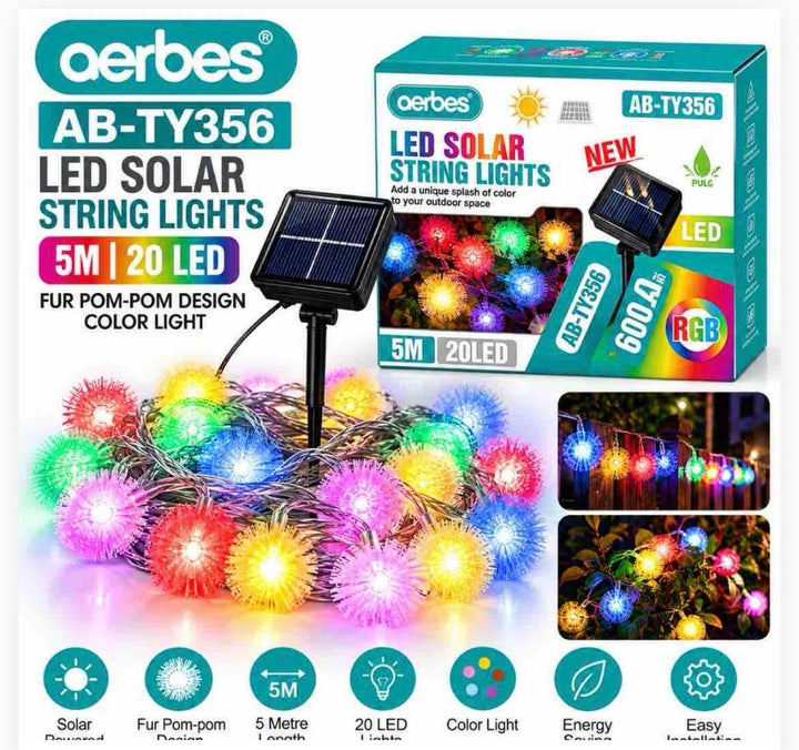 Pompom Solar LED Lights - 5m